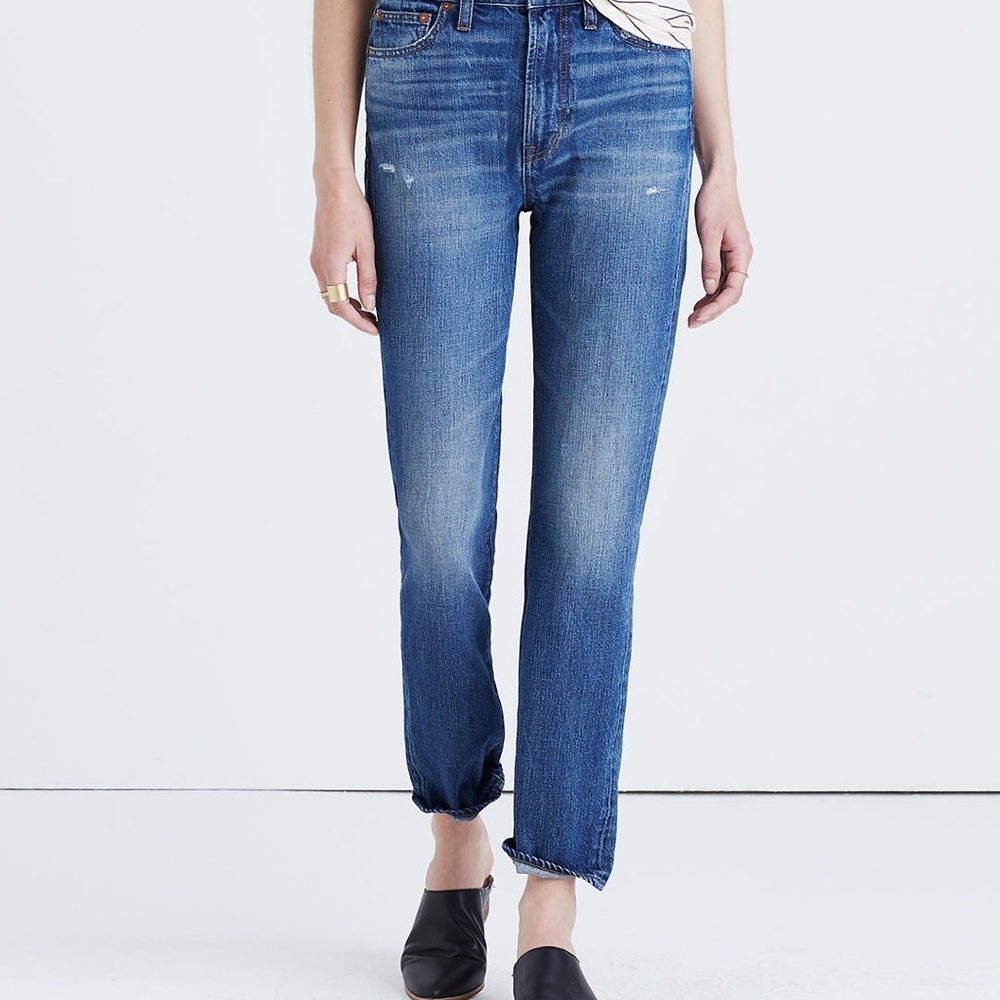 Madewell The Perfect Vintage Jeans Pure Cotton Dark Indigo Wash 90s High Rise 29